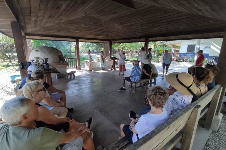 a group of people sitting at a table