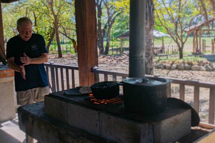 a person standing on a table